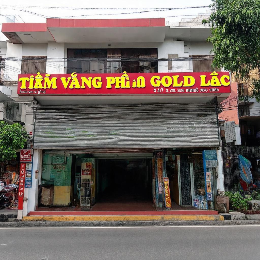Cửa hàng Tiệm vàng Phú Lộc tại địa chỉ 617 đường Lê Văn Hiến, Ngũ Hành Sơn, Đà Nẵng, nằm trên trục đường lớn.